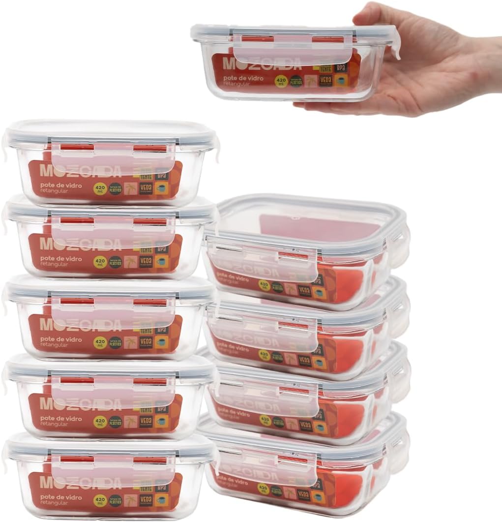 Kit de Potes Herméticos para Conservação de Alimentos