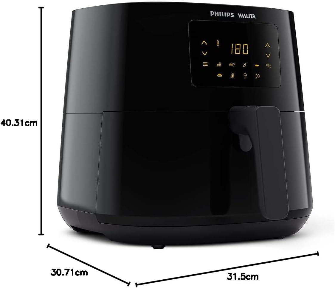 Philips Walita Preta Fritadeira Airfryer Essential XL Digital, 6.2L de capacidade, Garantia internacional de dois anos, 110V, 2000W (RI9270/90)