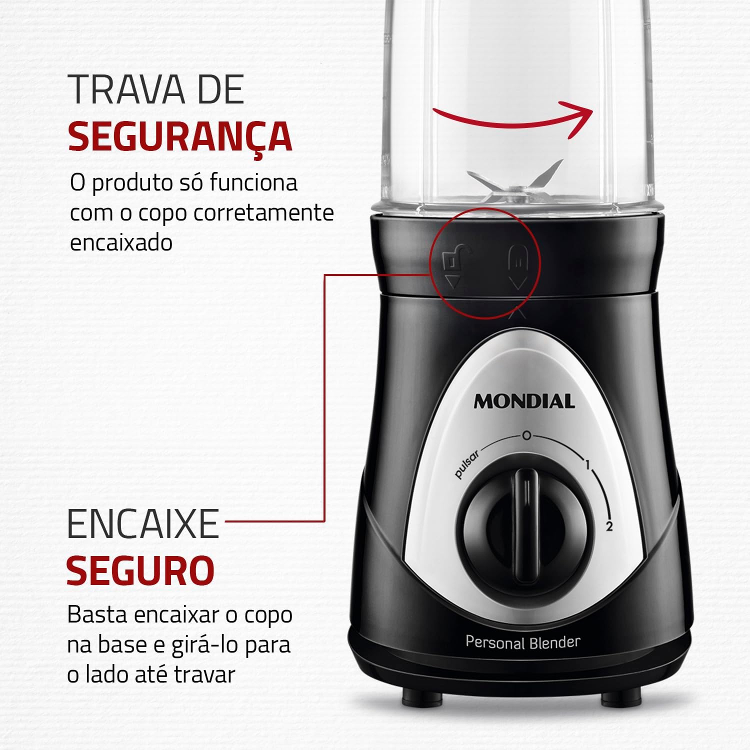 Liquidificador Personal 300W com 2 Copos Squeeze 750ml