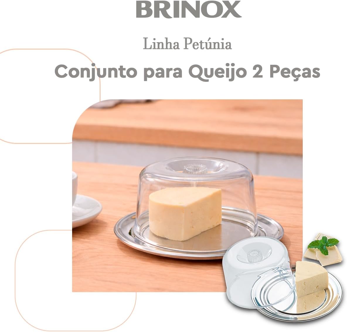 Conjunto para Queijo Minas Ricota Brinox Petúnia 2 Peças