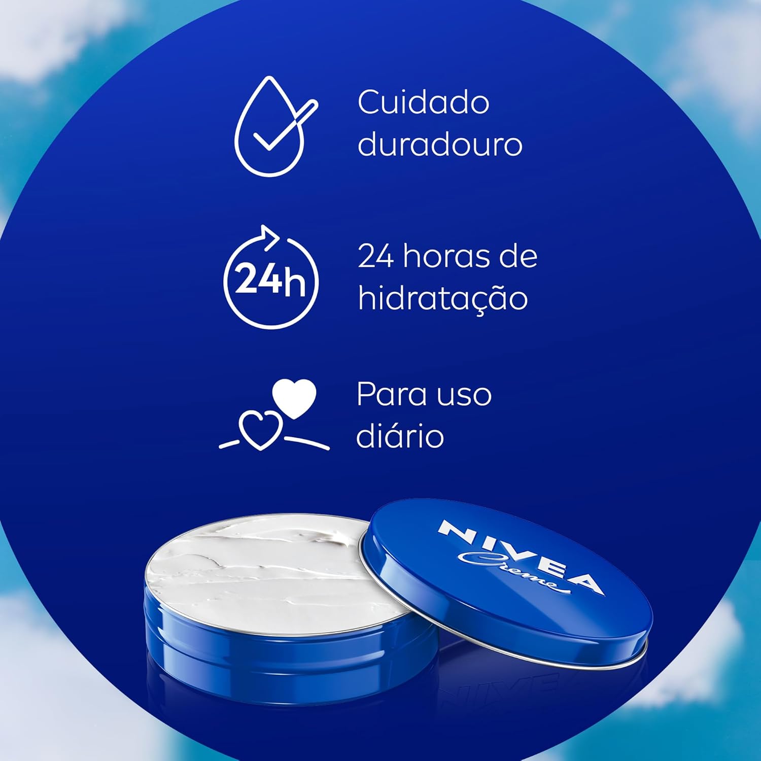 Creme Hidratante NIVEA Multibenefícios para Mãos, Rosto e Corpo