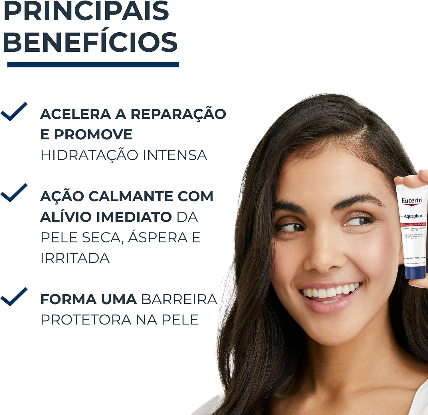 EUCERIN Pomada Reparadora Aquaphor Duopack 10ml, Hidratação Intensiva, Hidratante Labial