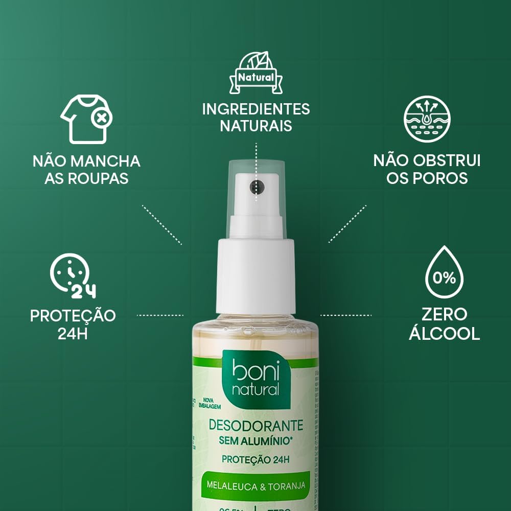 Desodorante Natural Vegano com Melaleuca e Toranja Proteção 24h