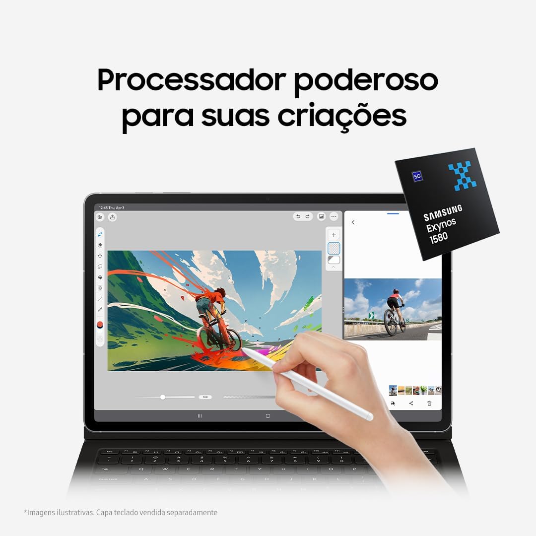 Tablet Samsung Galaxy Tab S10 FE, Cinza, 128GB, 8GB RAM, Tela Imersiva de 10.9" 90Hz, Camera Traseira de 13MP, Câmera Frontal de 12MP Ultra Wide, Wifi 6, IP68, Android 15