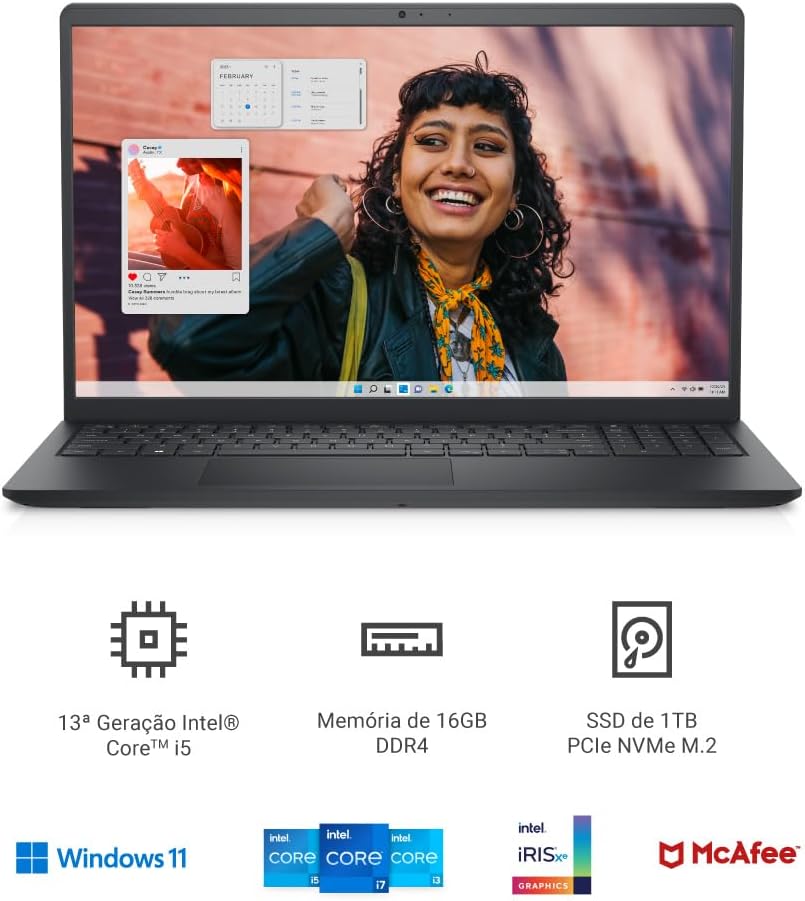 Notebook Intel Core i5-1334U 13ª Geração 16GB RAM 1TB SSD