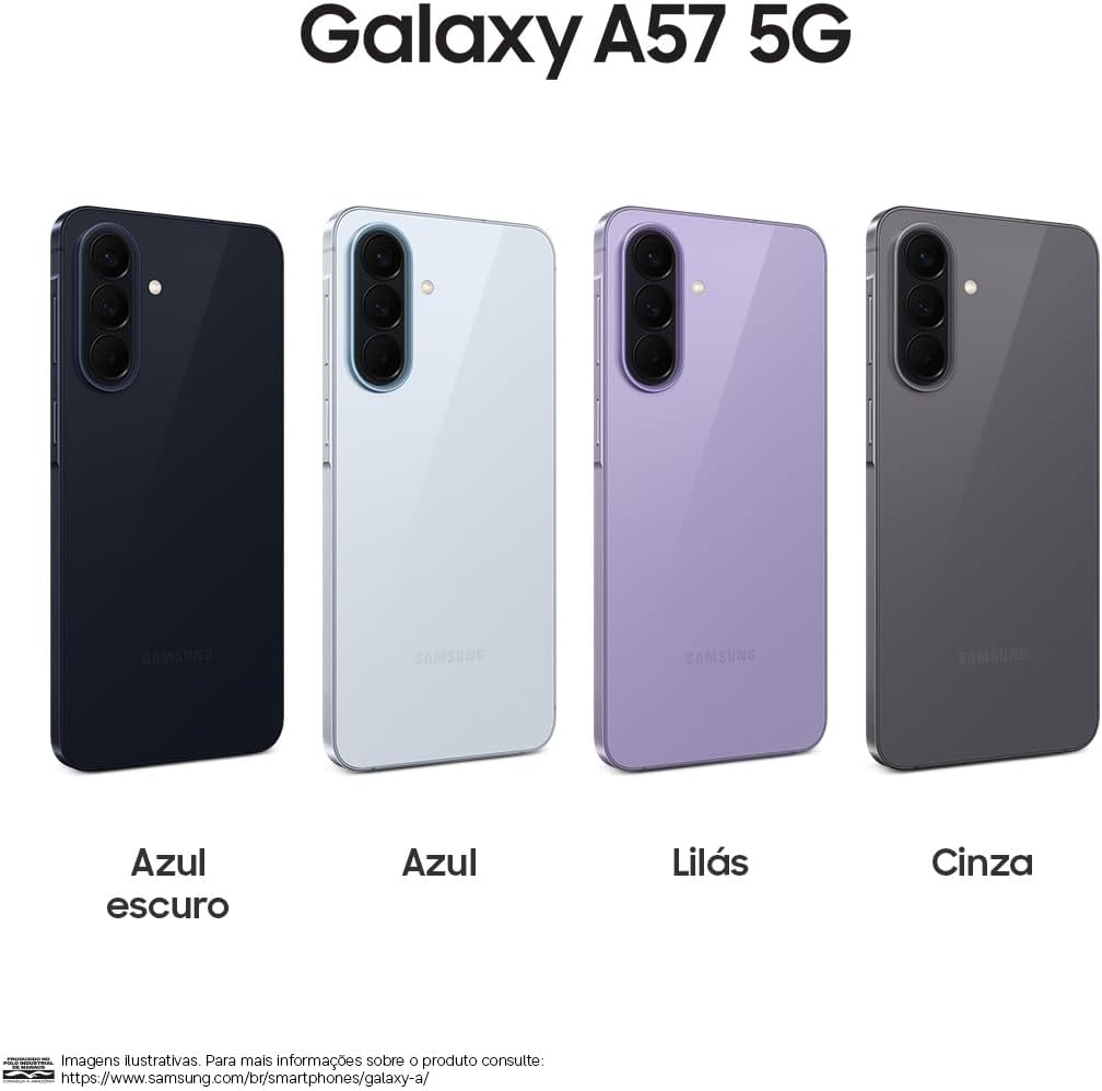 Smartphone Samsung Galaxy A57 5G Câmera Tripla 50MP OIS
