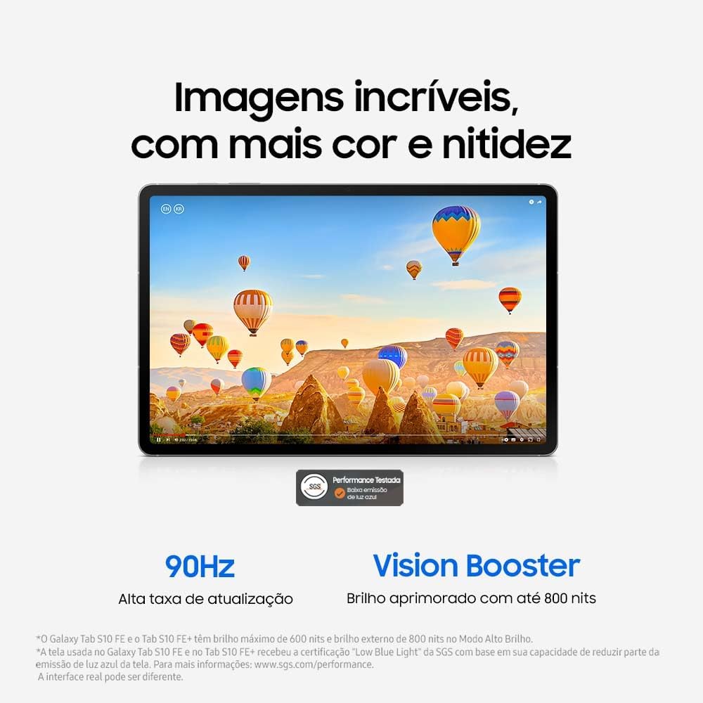 Tablet Samsung Galaxy Tab S10 FE+ 128GB 8GB RAM Tela 13,1 Polegadas 90Hz