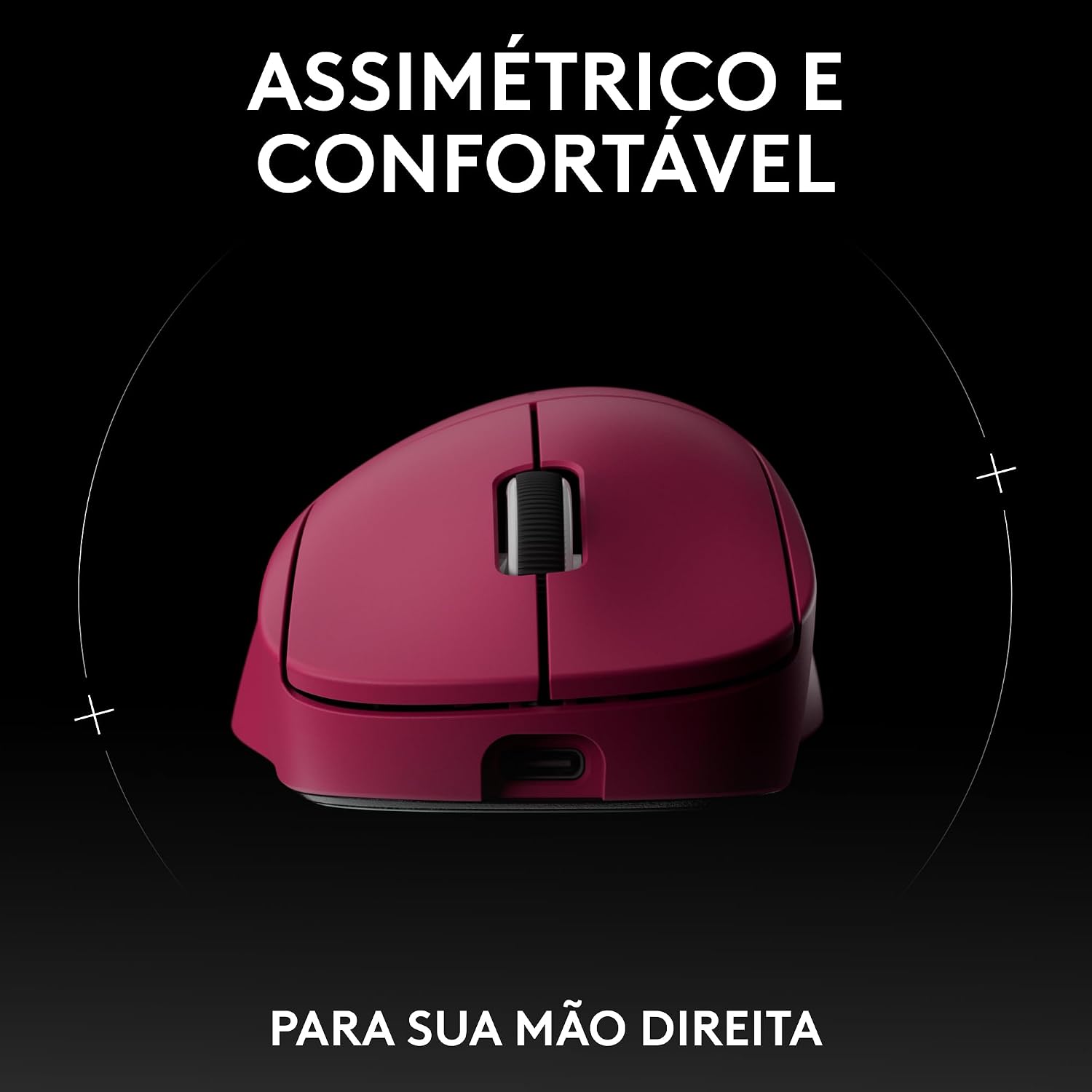 Mouse Gamer Sem Fio Logitech G PRO X SUPERLIGHT 2 DEX com Tecnologia LIGHTSPEED, Design Assimétrico para Destros, 5 Botões Programáveis, Sensor Hero 2 com DPI de 44K, Recarregável - Rosa Magenta