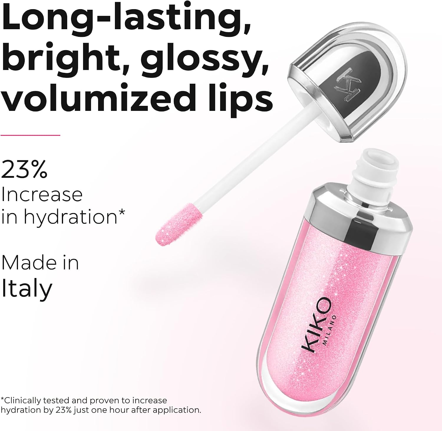 KIKO MILANO, 3D Hydra Lipgloss, Gloss Hidratante Para Os Lábios, Com Efeito 3D, Fórmula Com Extrato de Bidens