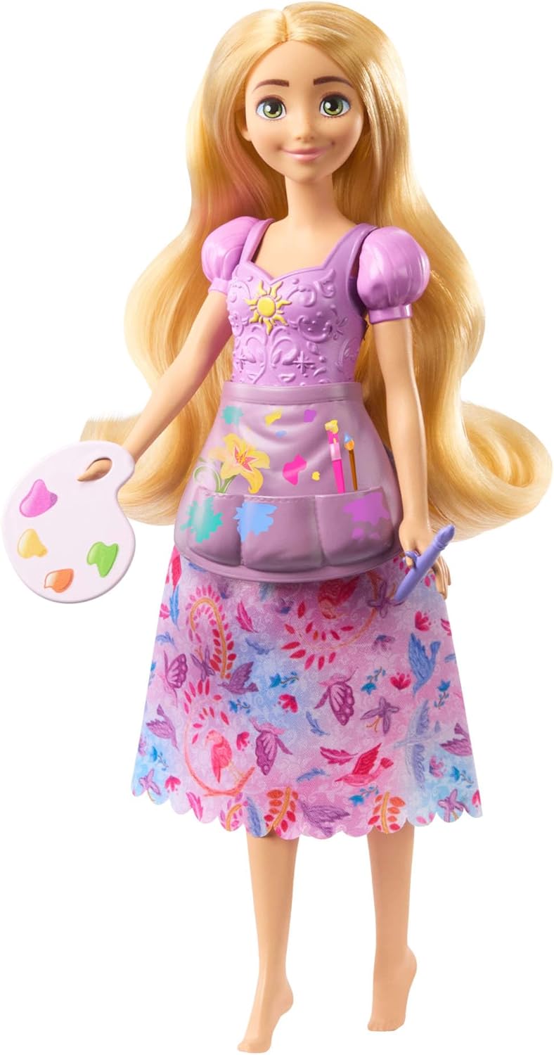 Disney Princesa Mudança de Vestido Rapunzel, Boneca com Looks Trocáveis e Acessórios Temáticos