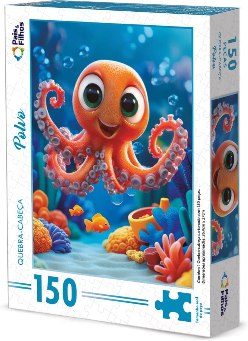 Pais &amp; Filhos - Quebra-Cabeça, 150 Peças, Polvo