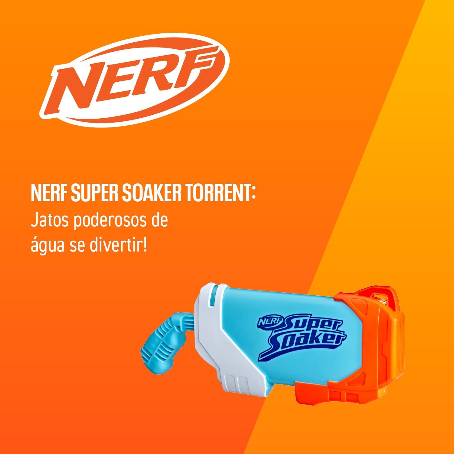 Nerf, Lançador de Água, Super Soaker, Torrent - Jatos Poderosos, Capacidade de 236 ml - A partir de 6 Anos