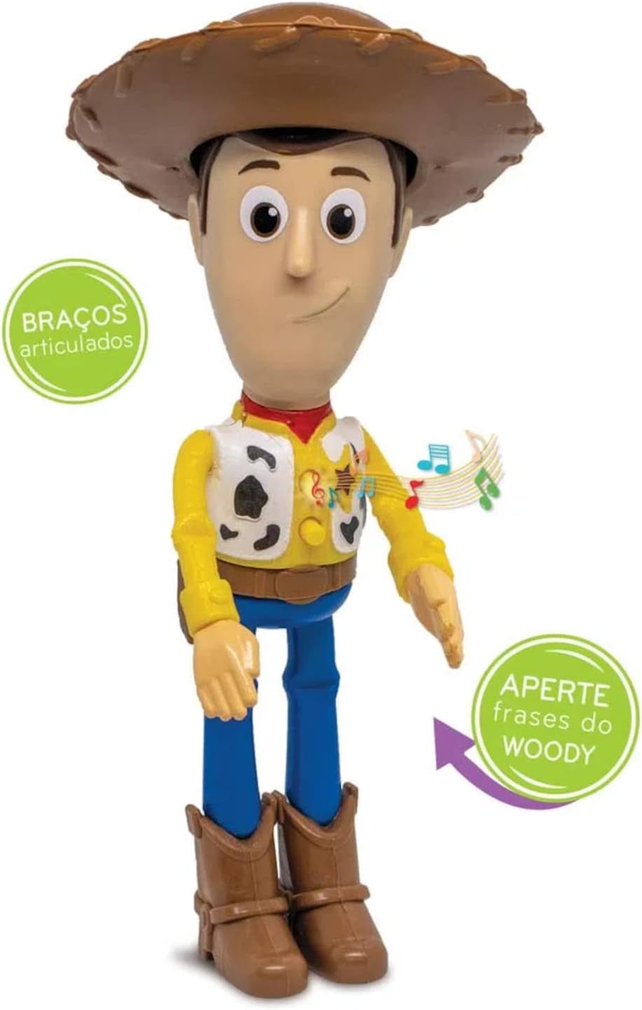 Boneco Woody com Braços Articulados e Frases do Filme