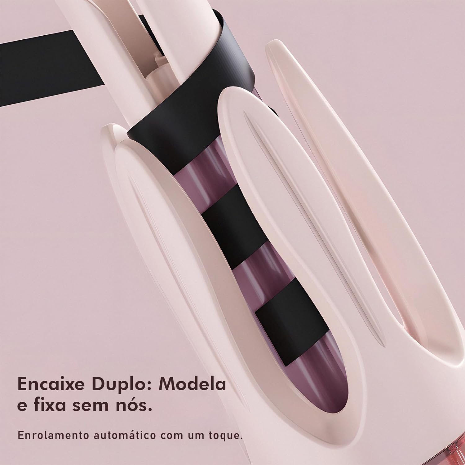 Modelador de Cachos Automático 3 em 1 (28/32 mm) com Escova Alisadora, Display LCD, 4 Temperaturas, Revestimento Cerâmico com Íons Negativos, Aquecimento Rápido, Desligamento Automático