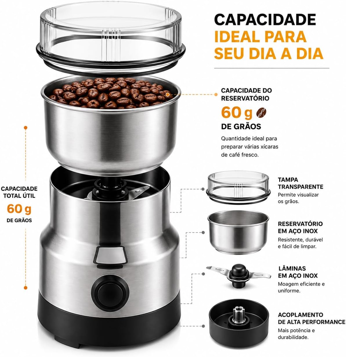 Moedor Manual de Café e Especiarias