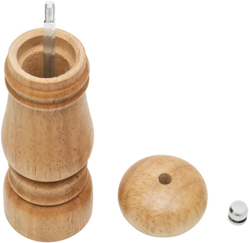 Mimo Style Moedor Manual Para Pimenta e Sal, Ideal Para Moer Graõs e Condimentos Secos, Material Madeira, Moedor de Cerâmica Com Pino Regulador de Tamanho do Grão, Fácil Manuseio