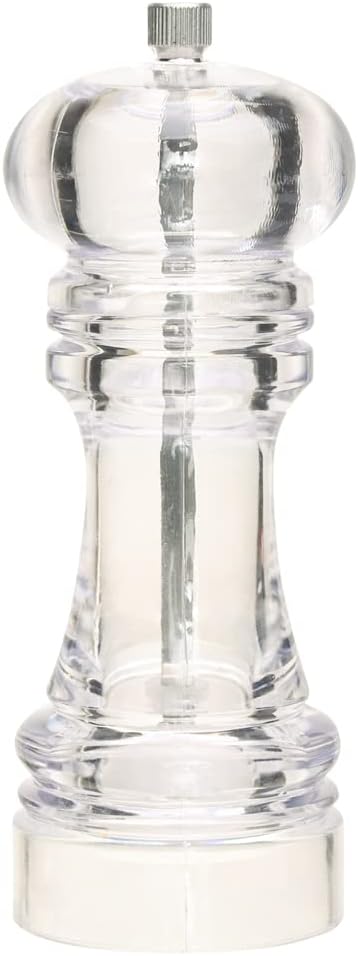 Mimo Style Moedor Manual de Acrílico Pimenta e Sal 15cm Ideal Para Moer Graõs e Condimentos Secos, Moedor de Cerâmica Com Pino Regulador de Tamanho do Grão