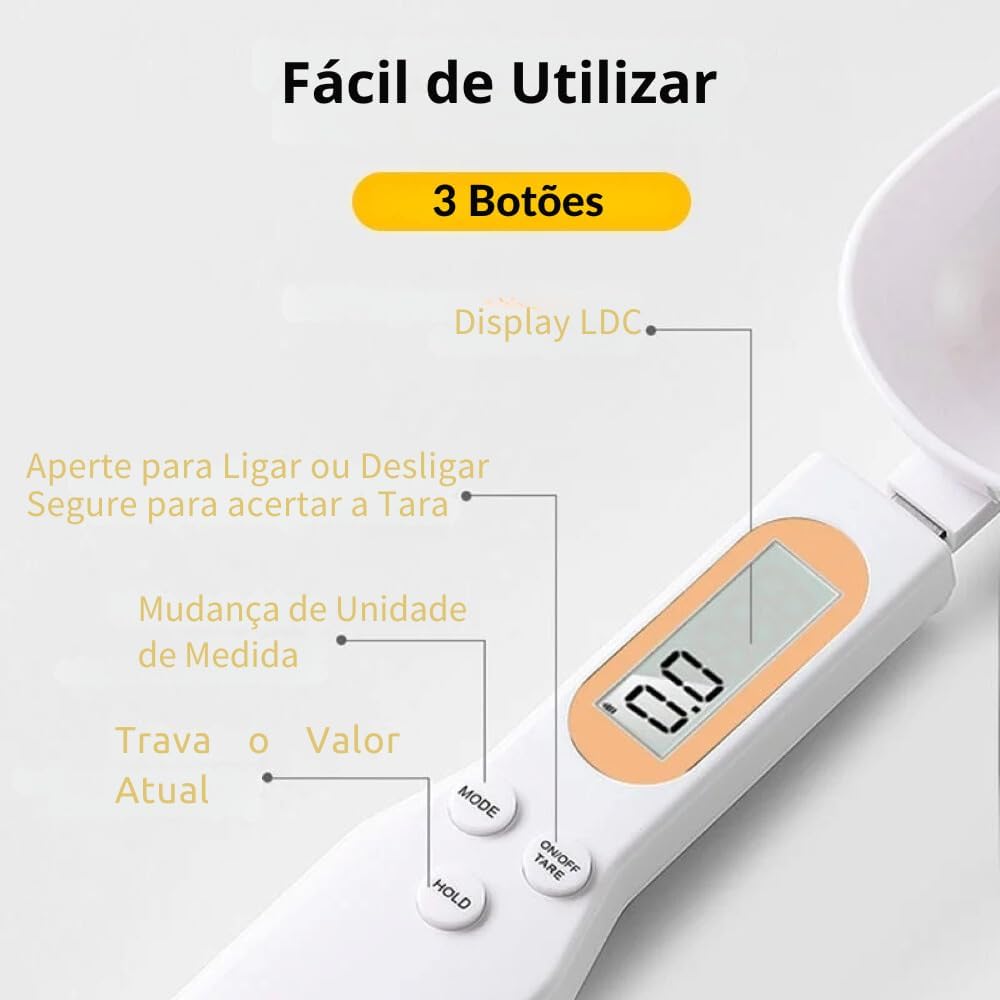 Balança Digital de Precisão 0,1g até 500g com Função Tara