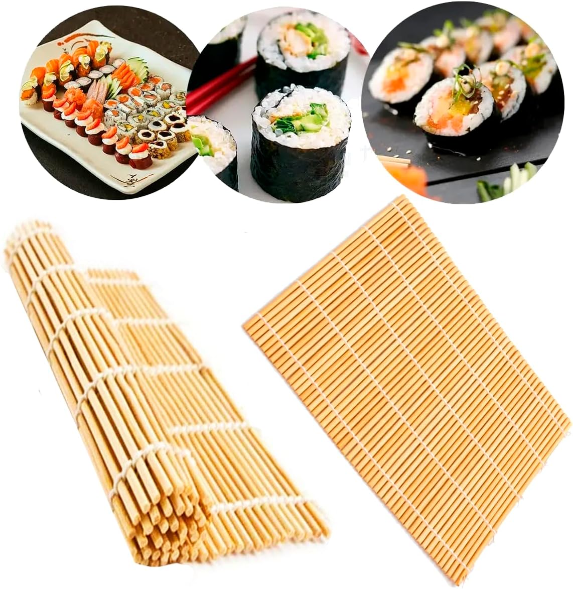 Esteira de Sushi em Bambu 22,7 x 22,7 cm