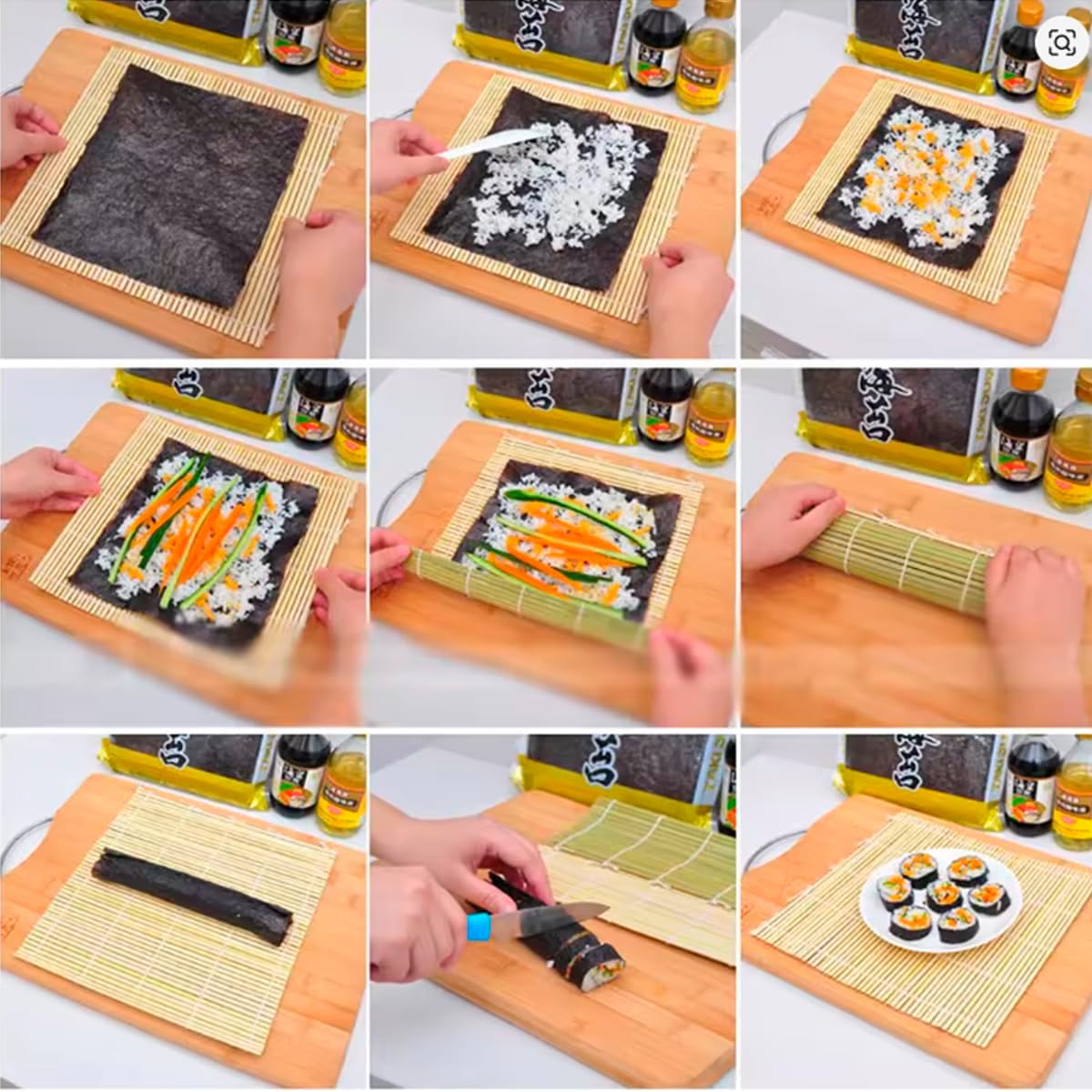 Esteira de Sushi em Bambu 22,7 x 22,7 cm