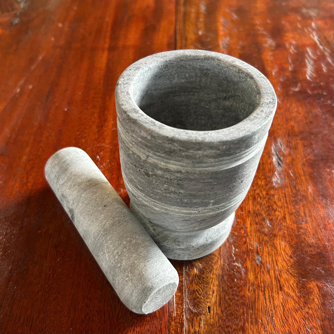 Pilão De Pedra Sabão Resistente Grande