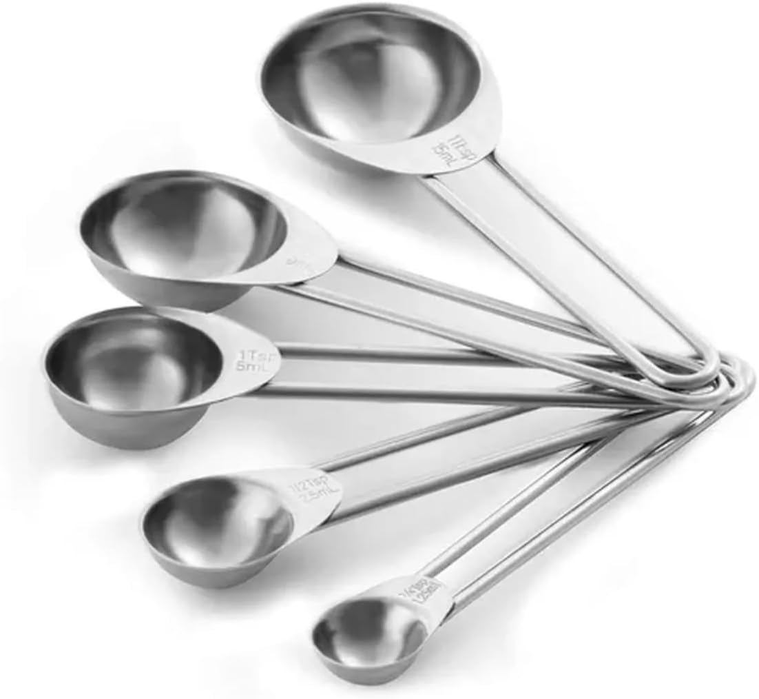 Kit 5 Colheres Medidoras em Aço Inox