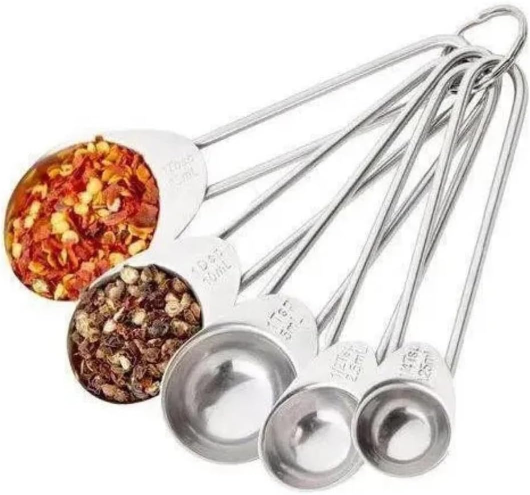 Kit 5 Colheres Medidoras em Aço Inox