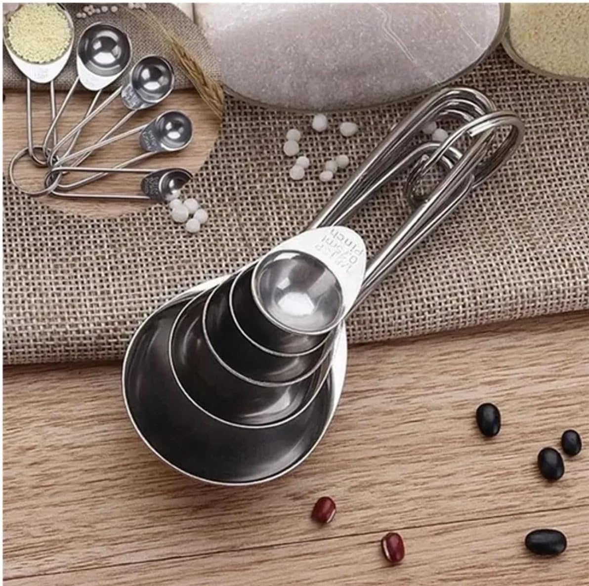 Kit 5 Colheres Medidoras em Aço Inox