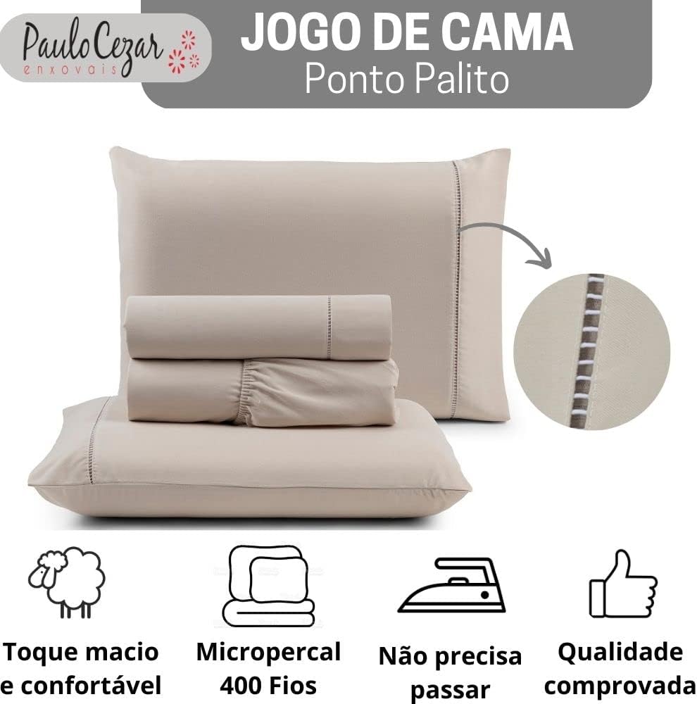 Lençol Ajustável com Elástico para Colchão até 40cm com Ponto Palito