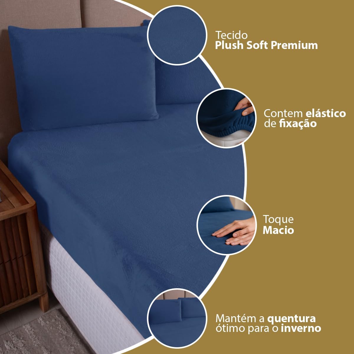 Jogo de Cama Soft Plush 3 Peças para Inverno