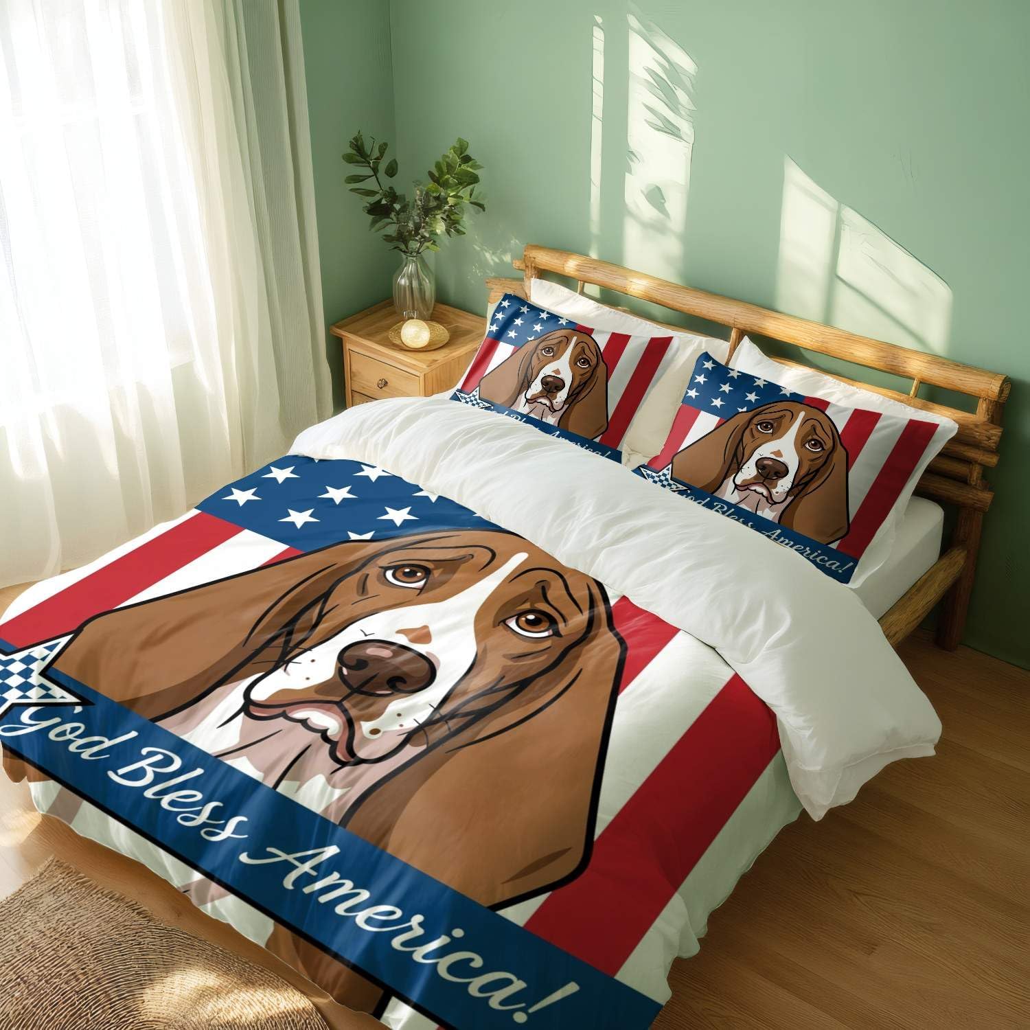 Conjunto de capa de edredom de girassol de cachorro aquarela, conjunto de cama floral de 3 peças, seleção de vários tamanhos, capa com estampa animal caprichosa (03, solteiro 172 x 218 cm + 51 x 76 cm