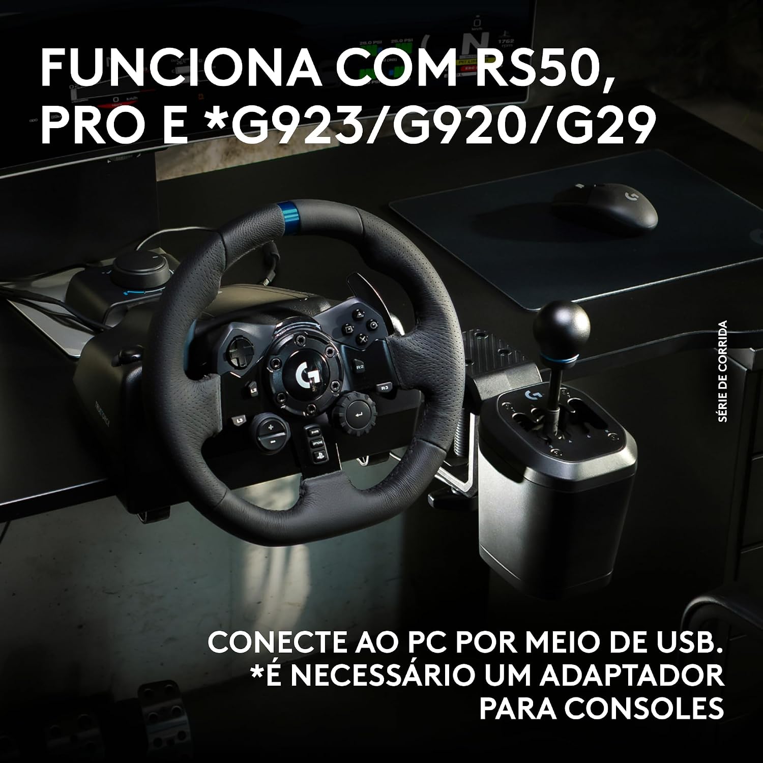 Câmbio Logitech G RS H-SHIFTER - Compatível com a base do volante de corrida RS50 e PRO, para PlayStation PS5, PS4, Xbox-Series X|S, Xbox One e PC