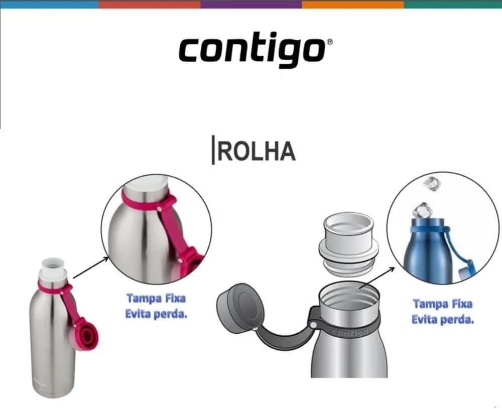Garrafa Térmica Inox Parede Dupla Matterhorn 591ml Azul Mônaco Contigo