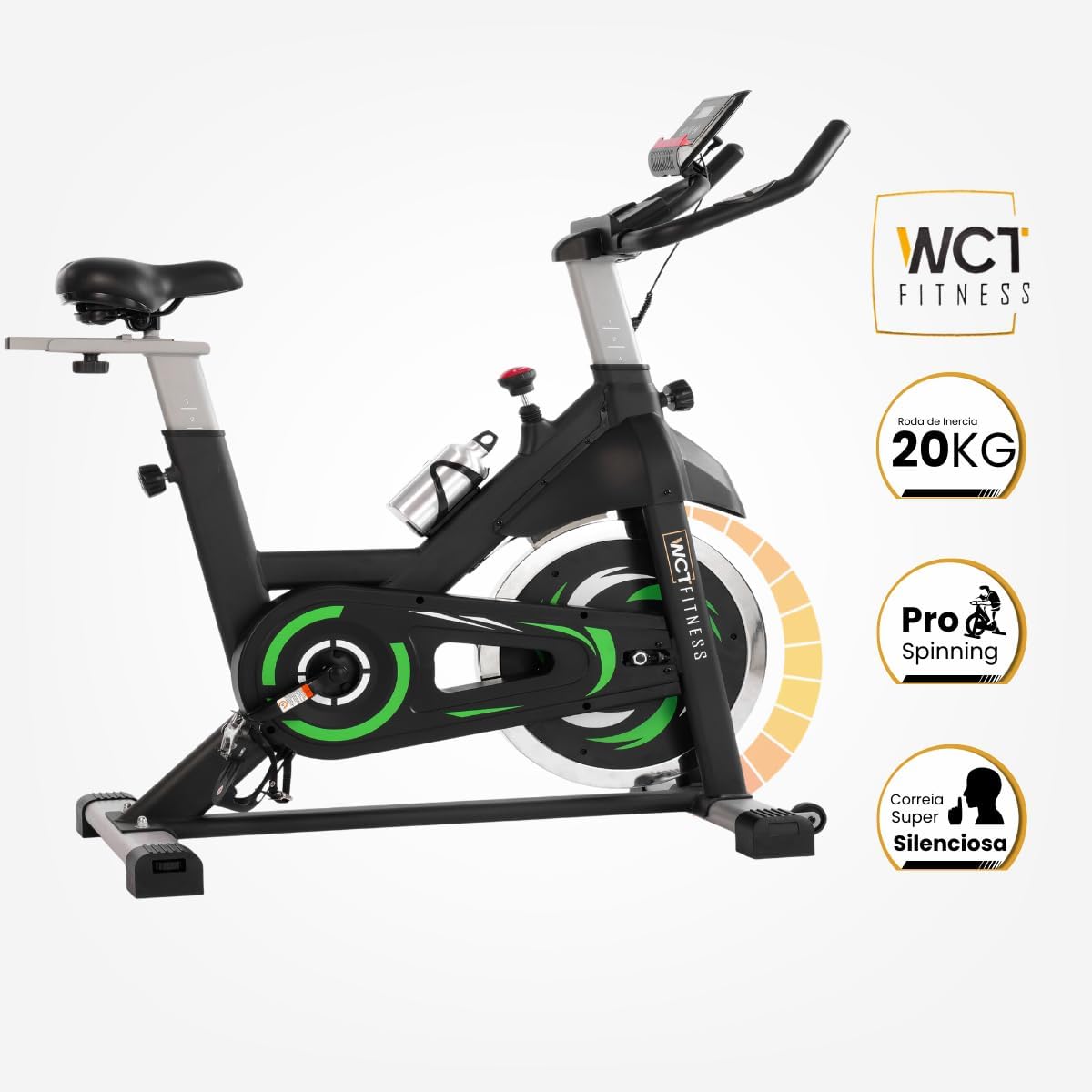 Bicicleta Ergométrica com Assento Ajustável e Monitor de Exercícios