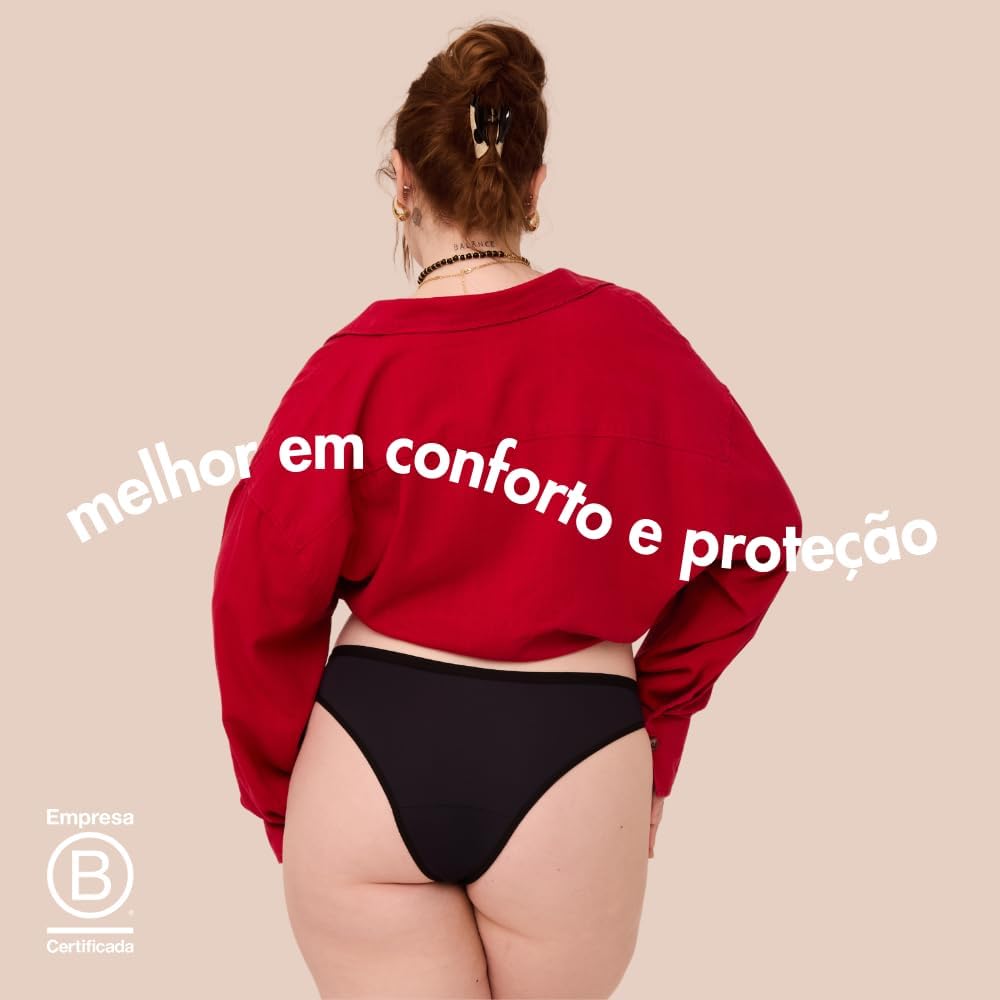 Calcinha Absorvente Menstrual, Fluxo Moderado, Pantys, Xodó, Feminino, Preto