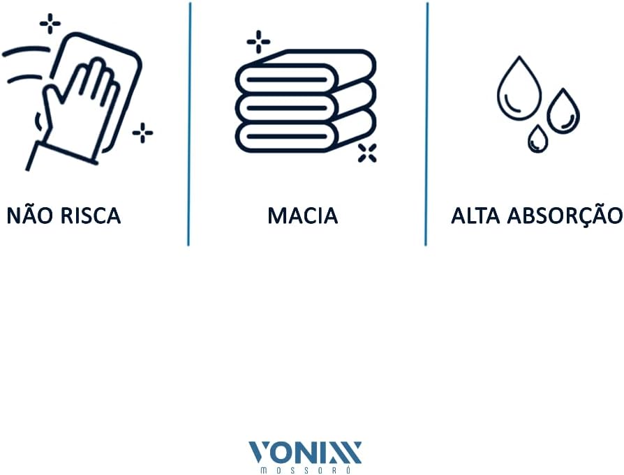 vonixx Toalha de Microfibra para Secagem 50 x 90cm 350GSM 80% Poliéster 20% Poliamida