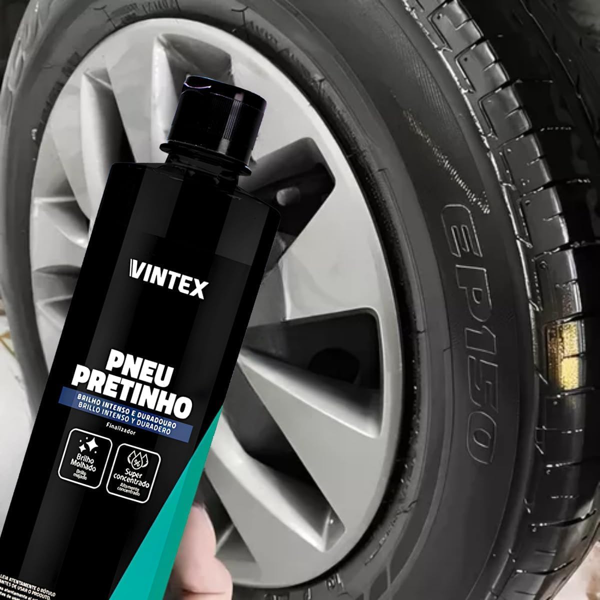 Kit Pneu Pretinho Vintex 500ml com Aplicador