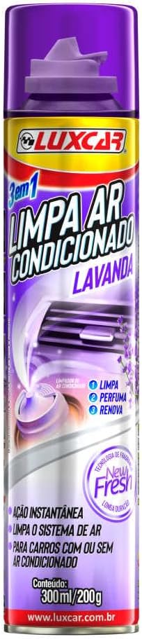 Luxcar Limpa Ar Condicionado 300 ml – Limpa Todo o Sistema com Agradável Fragrância