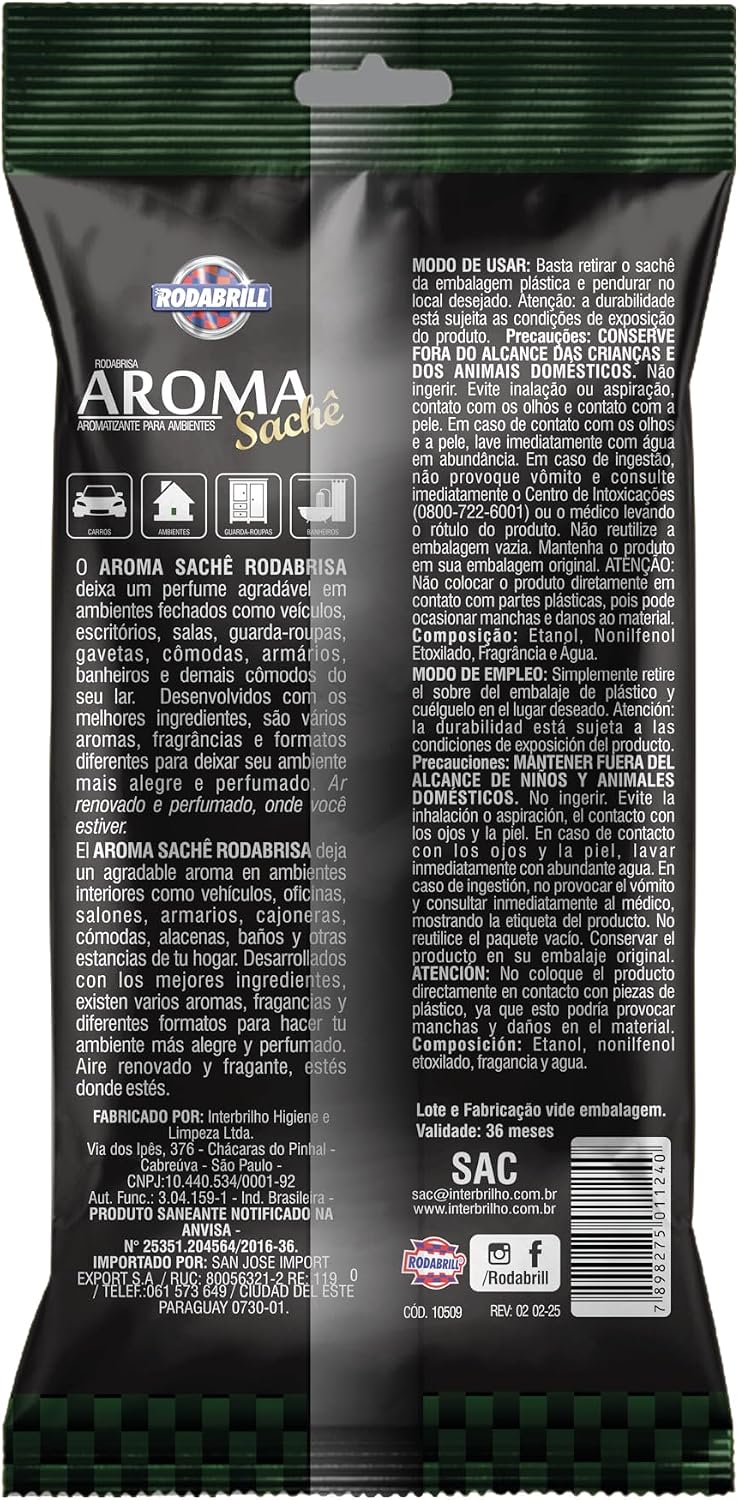 Aromatizante Automotivo Rodabrill Notas Frescas