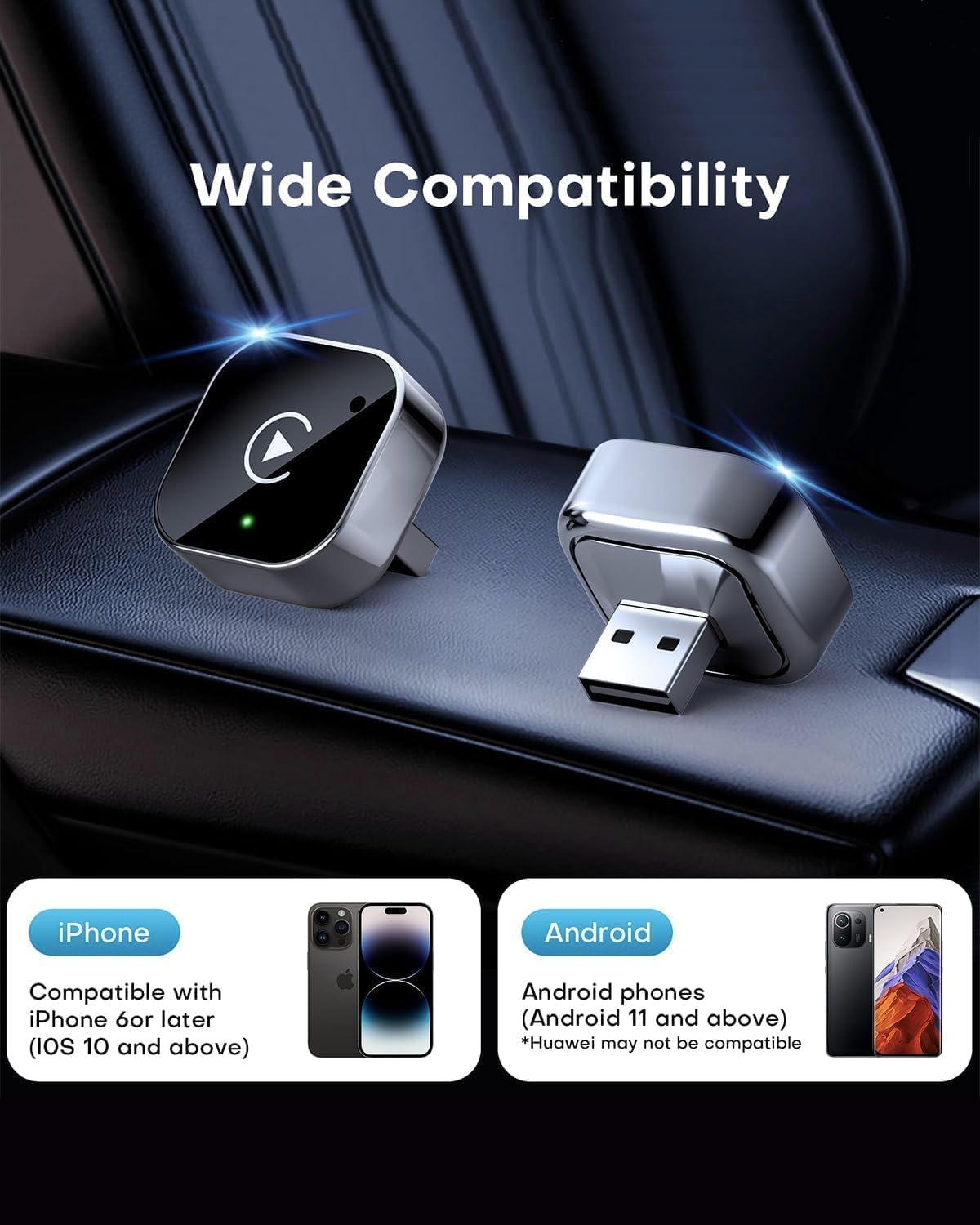 Adaptador CarPlay Sem Fio Compacto