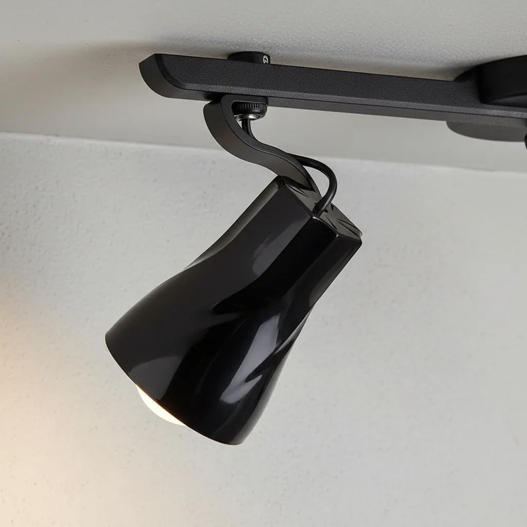 Trilho com 3 Spots Direcionáveis E27 50cm Preto