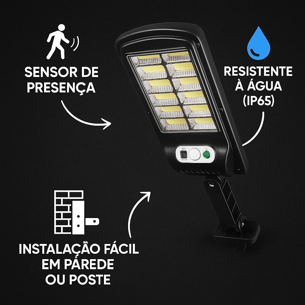 Refletor Solar 200W Ultra Brilhante para Áreas Externas