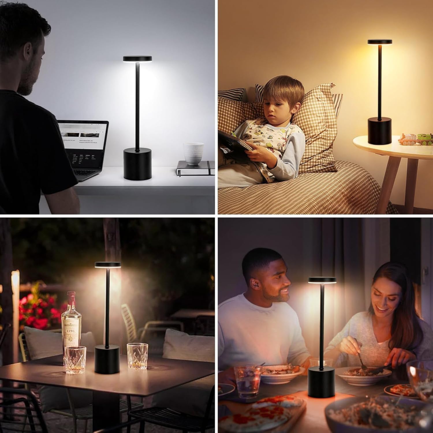 Luminária de Mesa Touch com 3 Modos de Luz Ajustáveis