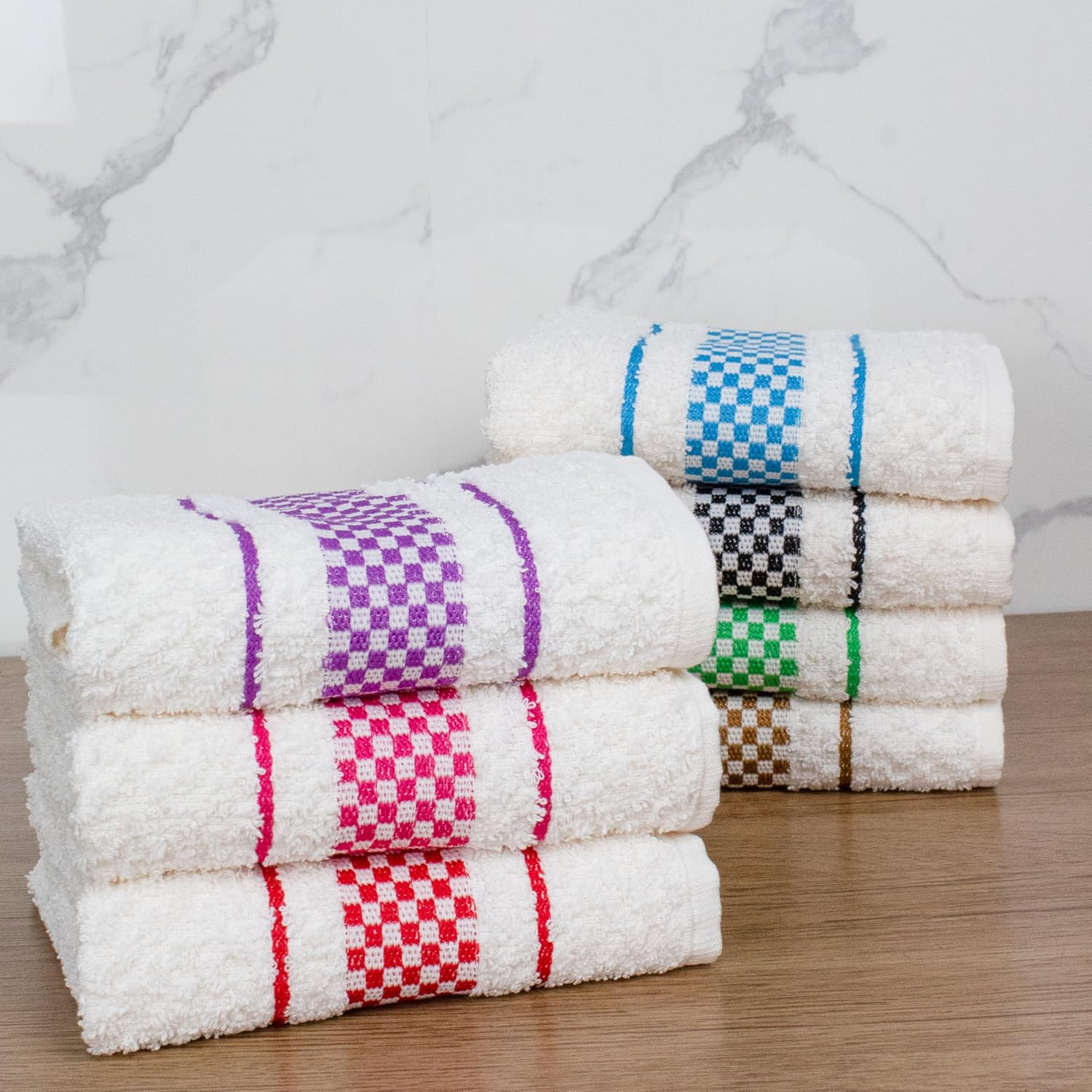 Kit 10 Pano de Prato Atoalhado Para Cozinha Felpudo Malta 45x70cm 370g/m² 100% Algodão - Marrom
