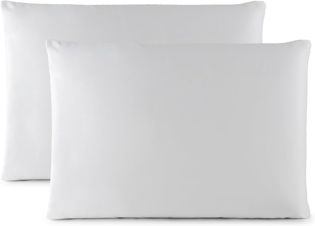 Kit 02 Fronhas Classic Tecido Percal 400 Fios 70x50 cm Antiácaro, Anti-pilling com Toque Macio - Branco