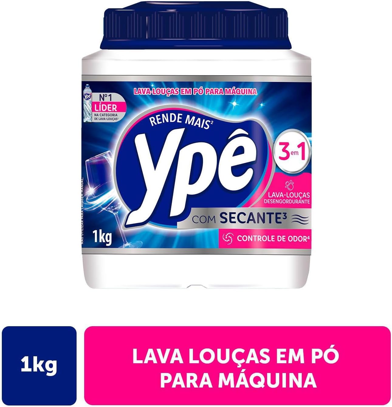 Detergente para Lava-Louças Ypê 3 em 1 com Enzimas e Oxigênio Ativo