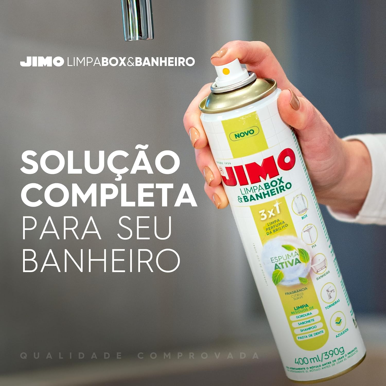 Limpador Jimo com Espuma Ativa Limpa, Perfuma e Dá Brilho