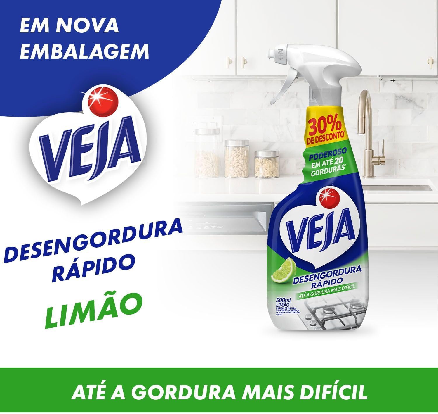 Veja Desengordura Rápido Limpador Spray Limão 500ml