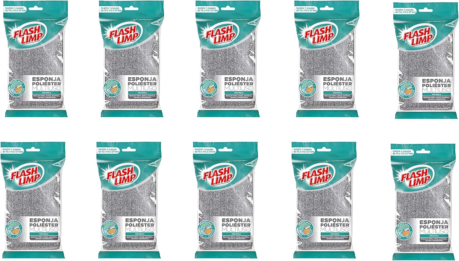 Esponja Multiuso Poliéster Flash Limp Kit 10 Unidades
