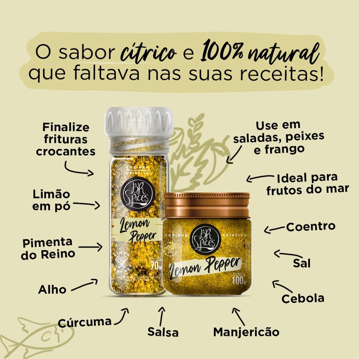 Tempero Lemon Pepper BR Spices 100g